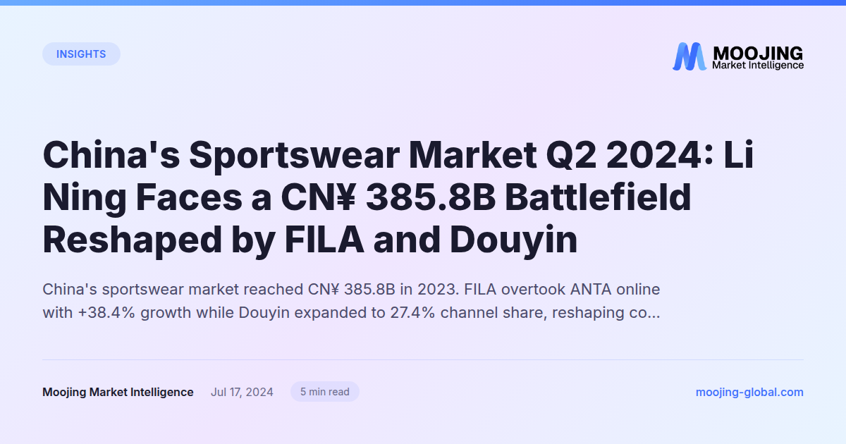 China's Sportswear Market Q2 2024: Li Ning Faces a CN¥ 385.8B Battlefield Reshaped by FILA and Douyin