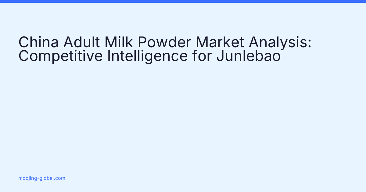 China Adult Milk Powder Market Analysis: Competitive Intelligence for Junlebao cover